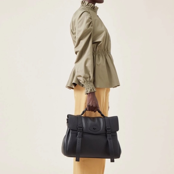 Mulberry 'Oversized Alexa' in Black Heavy Grain Leather Bag - MSRP $1795 - BNWT - Picture 7 of 7